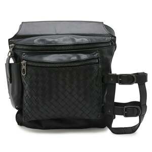 BOTTEGA VENETA Black Leather Intrecciato Fanny Pack